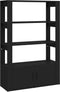 vidaXL - Dressoir - 80x30x119,5 - cm - bewerkt - hout - zwart