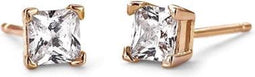 Silventi 921182094 Zilveren oorstekers - vierkant zirkonia 4 mm - rosékleurig