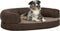vidaXL - Hondenbed - ergonomisch - linnen-look - 75x53 - cm - fleece - bruin