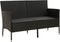vidaXL - Tuinbank - 3-zits - met - kussen - poly - rattan - zwart