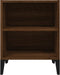 vidaXL - Nachtkastje - met - metalen - poten - 40x30x50 - cm - bruin - eikenkleur