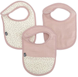 Domiva - Slabbetjes - Halfstijf met opvangbak - Oudroze (3 stuks)