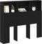 vidaXL - Hoofdbord - Kast - Zwart - Eiken - 120x19x103,5 - cm - Bewerkt - Hout