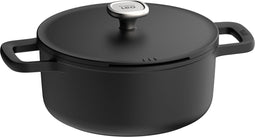 LEO Kookpot antikleef met deksel Phantom - Ø 24x11cm - Zwart - PFAS-vrij