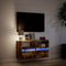vidaXL - Tv-wandmeubel - met - LED-verlichting - 80x31x45 - cm - gerookt - eiken