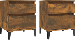 vidaXL - Nachtkastjes - 2 - st - 40x35x50 - cm - gerookt - eikenkleurig