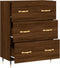 vidaXL - Dressoir - 69,5x34x90 - cm - bewerkt - hout - bruin - eikenkleur
