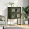 vidaXL - Hoge - kast - 68x39x107 - cm - staal - olijfgroen