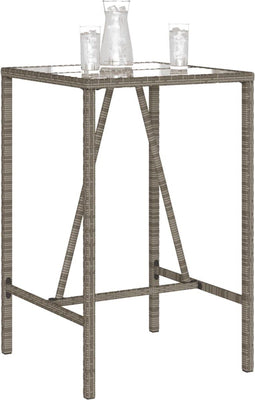 vidaXL - Tuinbartafel - 70x70x110 - cm - poly - rattan - grijs