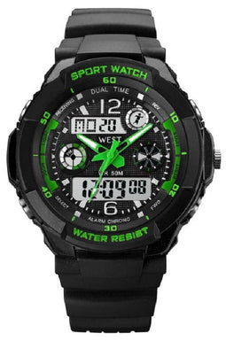 West Watches Model Storm - Kinderhorloge - Analoog Digitaal - Shockproof - Groen - Ø 41 mm