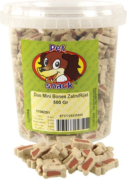 Petsnack Botjes Mini Zalm/Rijst - 500 GR (12 stuks)