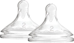 Dr. Brown's Options+ - Anti-colic Flesspeen Fase 2 - Borstvormig ontwerp - (2 stuks)