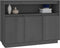 vidaXL - Dressoir - 104,5x34x80 - cm - massief - grenenhout - grijs