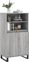 vidaXL - Hoge - kast - 60x36x110 - cm - bewerkt - hout - grijs - sonoma - eikenkleurig