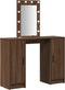 vidaXL - Kaptafel - met - LED - Verlichting - Bruin - Eik - 102x33x135 - cm