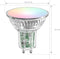 Ledvion - Smart RGB+CCT GU10 LED Spot - Dimbaar - 4,9W - 345L - Wifi - Alexa & Google Home