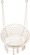 Hangstoel - boho - tuinschommel - met kussen - 35x63x80cm - wit