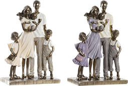 Decoratieve figuren DKD Home Decor Gouden Hars Modern Familie (17,5 x 8,5 x 26 cm) (2 Stuks)