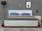 Juskys Lyon - Gestoffeerd bed - LED Verlichting Bedlades - Wit - 140 x 200 cm