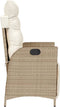 vidaXL - Tuinstoelen - 2 - st - verstelbaar - met - voetensteun - poly - rattan - beige