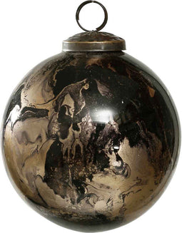 PTMD Esmee Kerstbal Vlam - H10 x Ø10 cm - Glas - Brons/goud