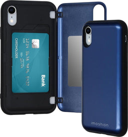 iMoshion Hoesje Geschikt voor iPhone Xr Hoesje Met Pasjeshouder - iMoshion Backcover met pashouder - Donkerblauw