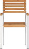 vidaXL - Stapelbare - Tuinstoelen - 4 - stukken - Massief - Teakhout - en - RVS