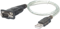 Manhattan 205146 - USB 1.1 Adapter - 1x USB 1.1 stekker A - 1x D-sub stekker 9-polig - Grijs
