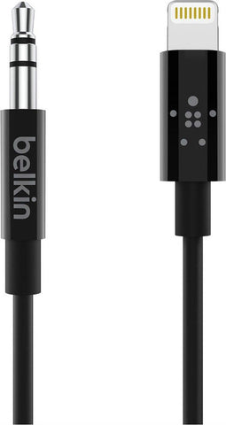 Belkin - 3,5mm-audiokabel met Lightning-connector - MFi-gecertificeerd - Zwart