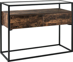 Beliani MAUK - Consoletafel - Donkere houtkleur - MDF