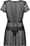 Obsessive - Alluria Kimono & String Zwart L/XL