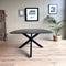 Old Inn - Eetkamertafel Mango Deens ovaal Zwart 240x100cm met Spinpoot
