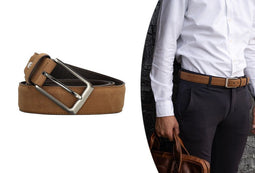 Milanoro Lederen Riem - Mannen - 115 cm - Cognac