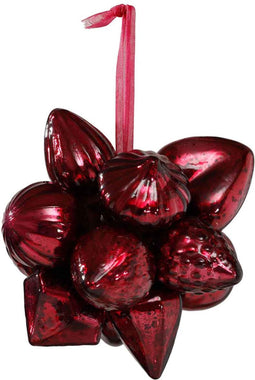 PTMD Liv Kersthanger Ornament - 8 x 8 x 8 cm - Glas - Bordeaux rood