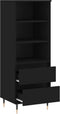 vidaXL - Hoge - kast - 40x36x110 - cm - bewerkt - hout - zwart