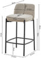 Rousseau Ella - Barstoel - Stof grijs - H 85 x B 37 x D 42 cm (set van 2)