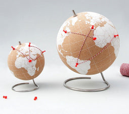 Wereldbol van Kurk - wit - 14cm - Suck UK