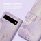 iMoshion Hoesje Geschikt voor Google Pixel 6a Hoesje Met Pasjeshouder - iMoshion Design Bookcase smartphone - Paars / Purple Marble