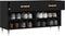 vidaXL - Schoenenbank - 102x35x55 - cm - bewerkt - hout - zwart