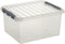 Sunware - Q-line opbergbox 15L transparant metaal - 40 x 30 x 18 cm