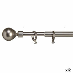 Stang voor Gordijnen Uitschuifbaar Klot Zilverkleurig Ijzer 5 x 126 x 5 cm (12 Stuks)
