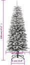 vidaXL - Kunstkerstboom - met - sneeuw - smal - 120 - cm - PVC - en - PE