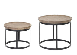 Light & Living Salontafel Hout Zwart Machala (2-delig)
