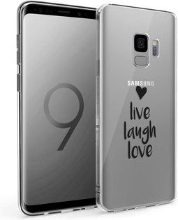 iMoshion Hoesje Geschikt voor Samsung Galaxy S9 Hoesje Siliconen - iMoshion Design hoesje - Transparant / Zwart / Live Laugh Love