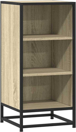 vidaXL - Dressoir - 35,5x35x76 - cm - bewerkt - hout - en - metaal - sonoma - eikenkleur