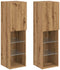 vidaXL - Tv-meubels - met - LED's - 2 - st - 30,5x30x102 - cm - artisanaal - eiken