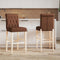 vidaXL - Barstoelen - 2 - st - massief - rubberhout - en - stof