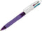 BIC® 4 Colours™ - Grip Balpen - 4 kleuren - Limoen Roze Paars Turquoise