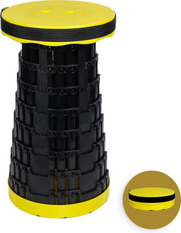 Opvouwbare kruk extra strong geel - telescopische kruk - 250 kg - inklapbare kruk - draagbaar - kampeerstoel - opstapkrukje