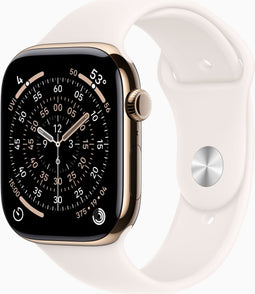 Apple Watch Series 11 - Smartwatch - GPS + Cellular - 46mm - Titanium - Sportbandje M/L - Goud (Roze)
